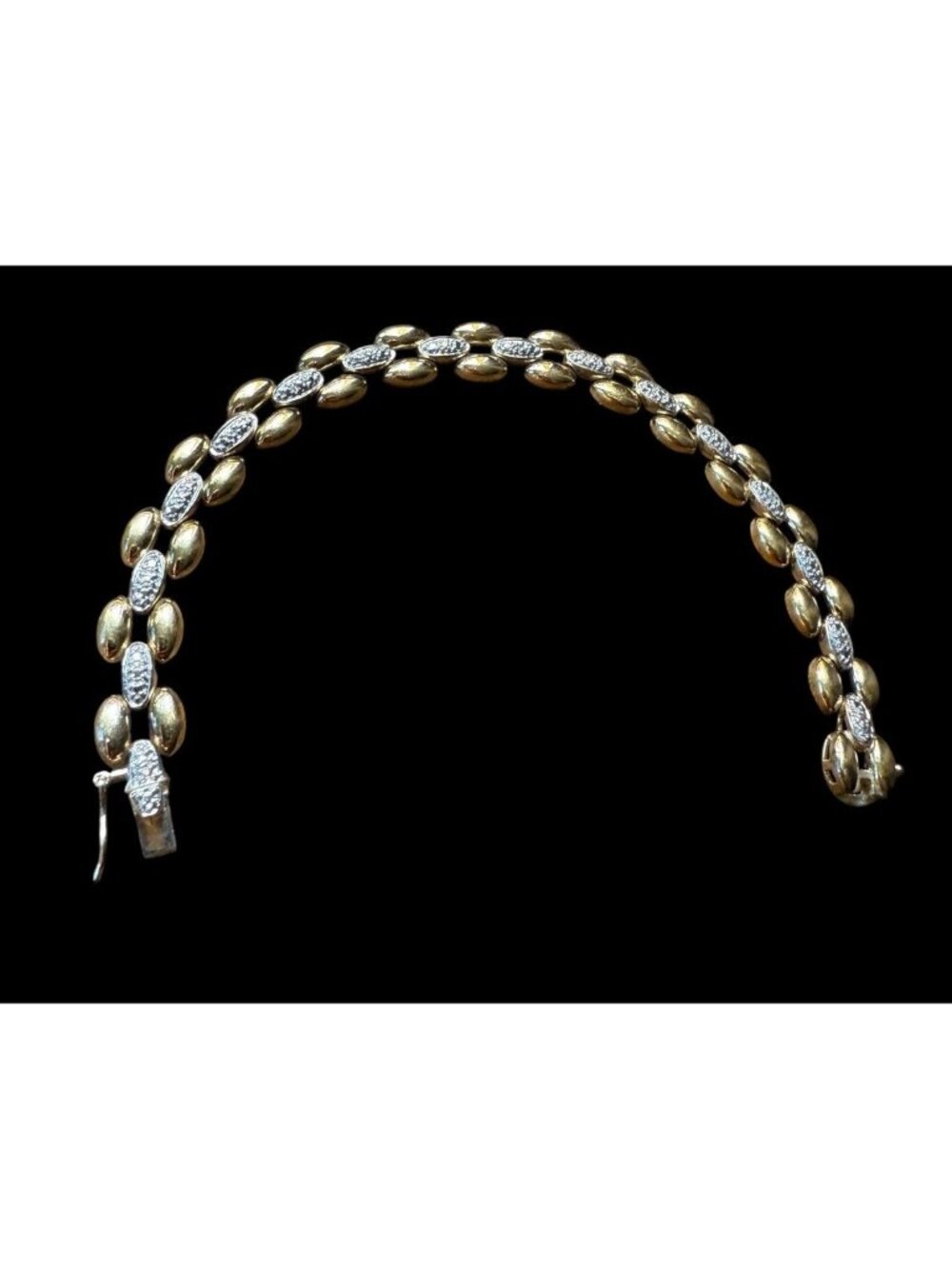 ROSS SIMONS 925 Gold Vermeil Sterling Silver Tennis Bracelet Diamond Accent 7”